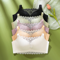 Breasted underwear womens small breasts gather without steel ring thickened lace sexy teenage girl pure desire to be large bra bra white