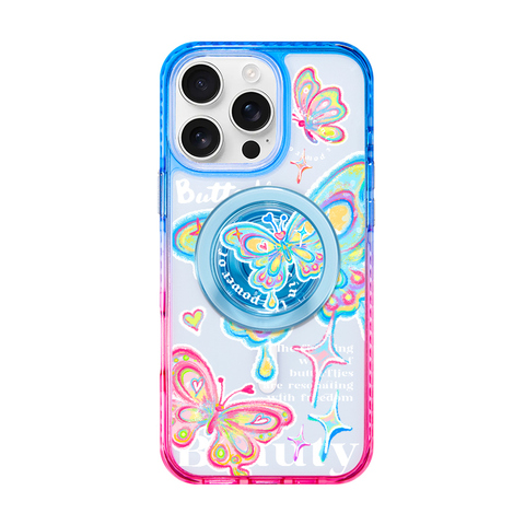 Butterfly【Drawing Illustration】MagSafe PopSocket MagSafe Gradient 12 Pro/Plus/Max/Air – 17, 16, 15, 14, 13 iPhone Case