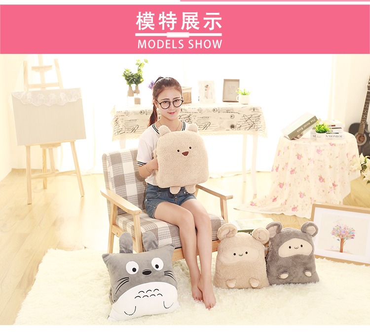 Ấm tay gối xe gối chăn kép sử dụng đệm ngủ văn phòng gối vuông tựa lưng sofa