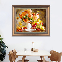 American Living Room Dining Room Restaurant Background Wall Decoration Painting with frame Quiet Things Hanging Painting Dining Room Wall Floral Fresco Ostyle Oil Painting