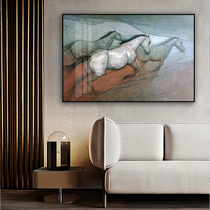 Living room atmospheric wall painting horse success office decoration painting modern simple American Chinese horizontal version study hanging painting
