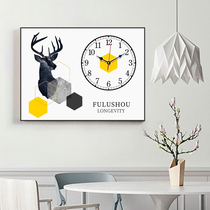 Restaurant Electric Meter Box Decoration Painting With Clock Living Room Background Wall Sheltering Hanging Paintings Free of perforated Nordic Wind hanging bell murals