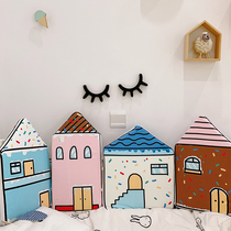  ins Nordic cute infant small house bed circumference Baby childrens room decoration Cartoon shape anti-collision guardrail