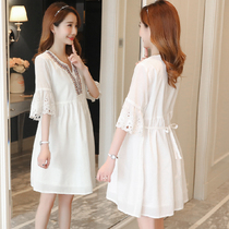 Radiation-proof maternity dress clothes silver computer inside wearing summer clothes belted pocket embroidery harnesses to work pregnant women with dress