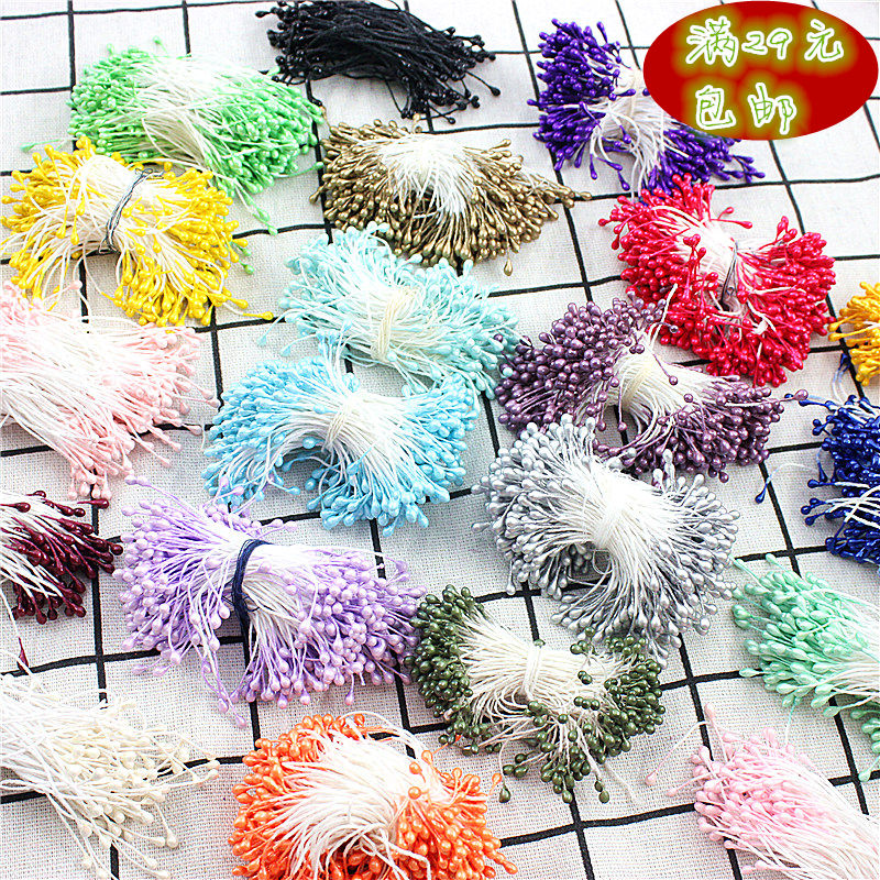 Dongli flower material DIY small pearl flower core flower core flower core multicolor silk socks flower crystal flower paper flower