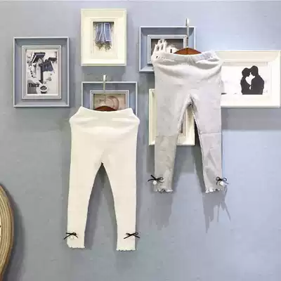 Children's clothing Korean girls spring and autumn new thin stretch sweet soft wild pearl trousers inner pants tide 0746