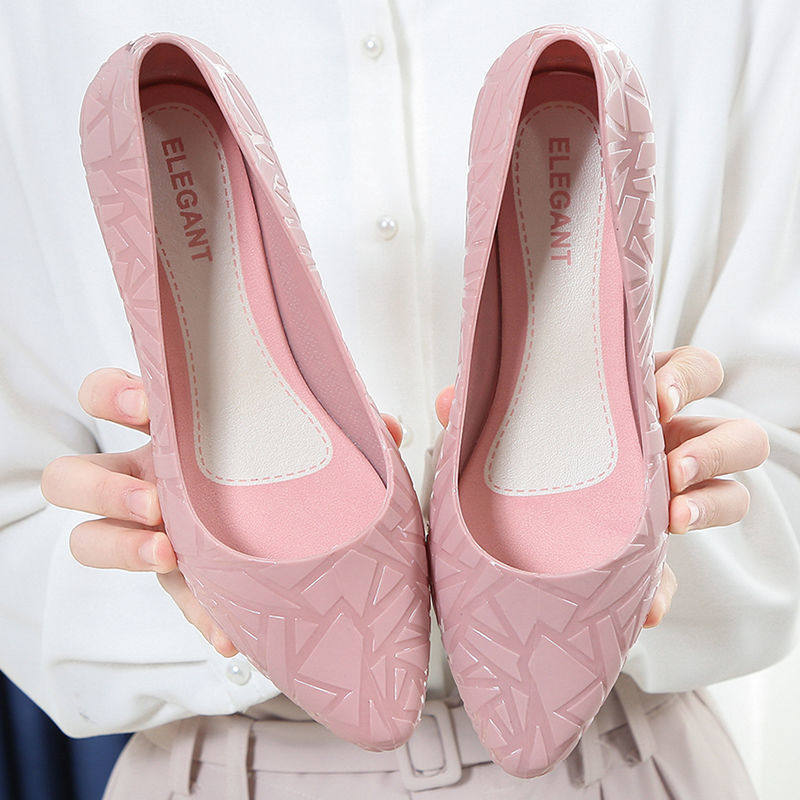 Summer fashion anti-slip women's rain boots Korean version of the trend outside wearing adult water shoes single shoes shallow mouth waterproof work rain boots