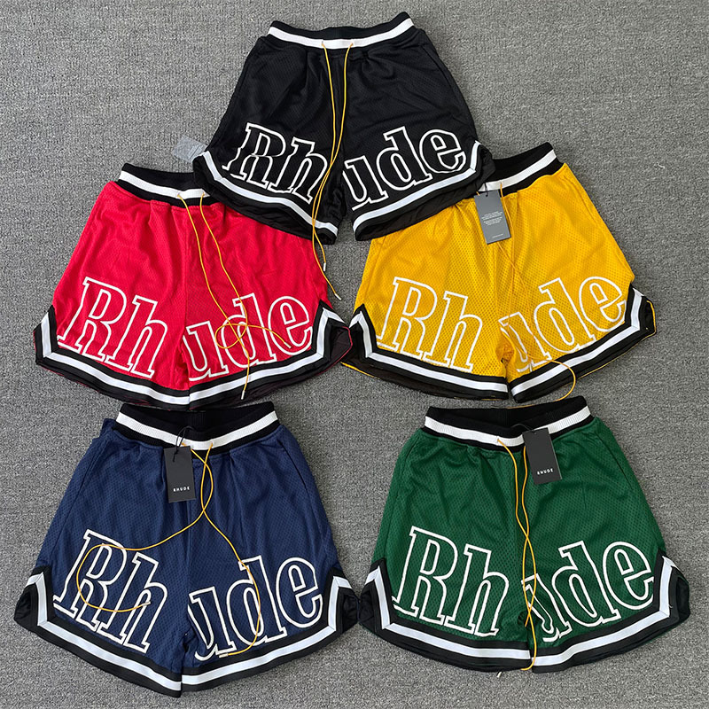 Correct Version of Rhude Morant's Same Style American Street Mesh Basketball Sports Pants, Loose Casual Shorts for Men
