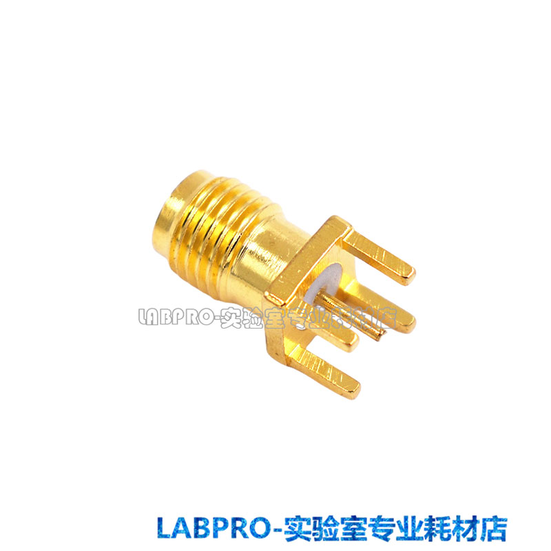同轴接头连接器SMA母座外螺内孔直角4脚母头内针优质纯铜原装现货