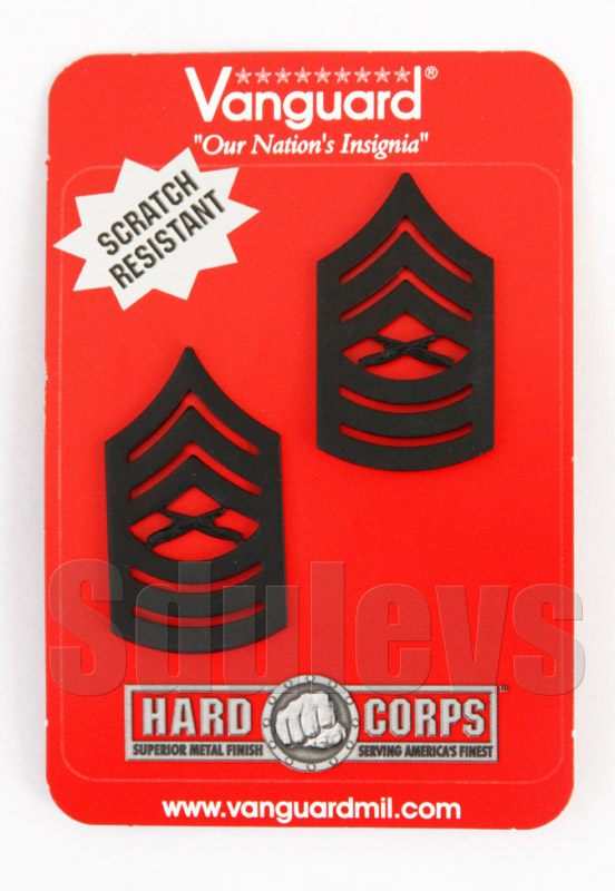 The new military version of the metal rank of the US Marine Corps - Second Sergeant