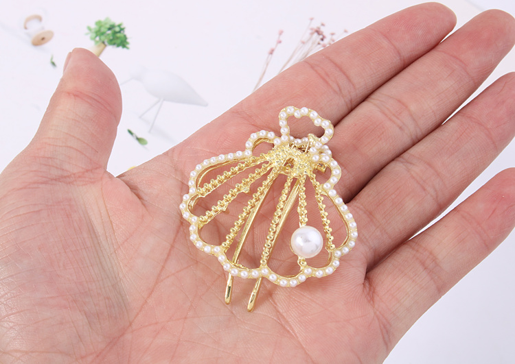Phiên bản Hàn Quốc của East Gate vỏ kẹp tóc ngọc trai clip kim loại khung bên clip trở lại đầu cô gái trái tim tóc thẻ đầu trang sức - Kính kính chrome hearts