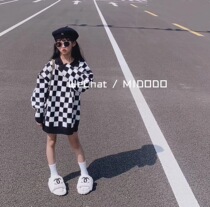 South Korean girls checkerboard gsweater 2021 new autumn and winter CUHK Scout thickened Retro loose needle weaters