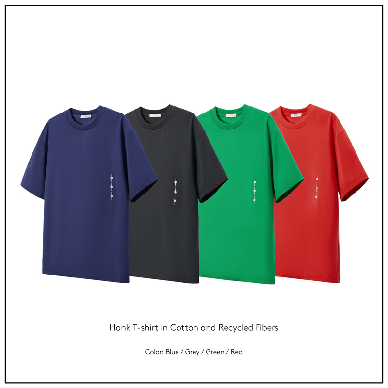 「Hank」Logo Ribbed Embroidery Easy-Care Short-Sleeve Monody Silhouette