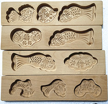 Wooden noodle card flower mold steamed flower-like steamed bread and sweet fruit treasure peach Golden fish carp carp pasta baking mold