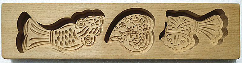 Wooden noodle card flower mold steamed pattern steamed buns happy pastry yuanbao longevity peach crucian carp carp pasta baking mold