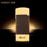 Металлическая ультратонкая ветрозащитная креативная зажигалка, из натуральной кожи, подарок на день рождения