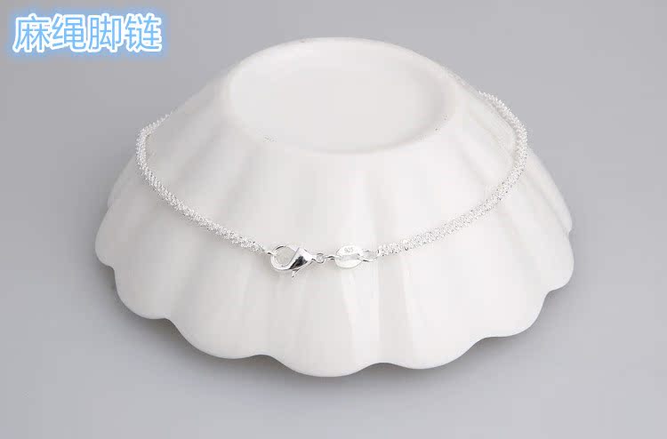 Vòng chân bằng bạc 925 sterling tốt thời trang của phụ nữ Nhật Bản và Hàn Quốc cá tính đơn giản ngọt ngào bốn lá cỏ ba lá chuông trang sức bạc lắc chân