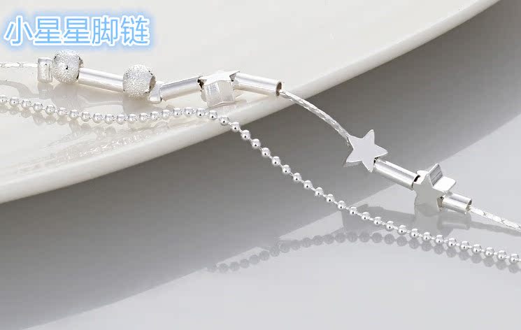Vòng chân bằng bạc 925 sterling tốt thời trang của phụ nữ Nhật Bản và Hàn Quốc cá tính đơn giản ngọt ngào bốn lá cỏ ba lá chuông trang sức bạc lắc chân