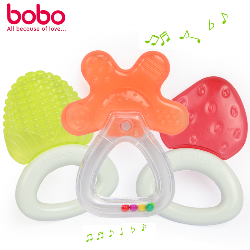 BOBO乐儿宝 全硅胶易握牙胶/宝宝长牙的好伴侣 宝宝牙胶磨牙器