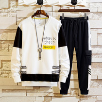 Youth sweater 12 two-piece set 13 high school students 14 big boy 15 boys 16-year-old spring and autumn sportswear set