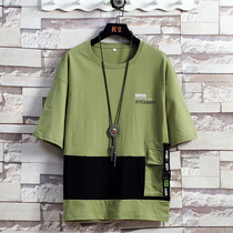 Boys tide childrens clothing T-shirt cotton 12 mens 13 high school students 14 coat foreign atmosphere 15 years old loose short sleeve male fat