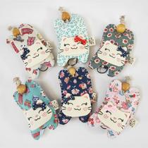 Han Style Cartoon Kitten Embroidery Handmade Cloth Art Key Bag Pull-out Key Bag Girl Draw Rope Key Button