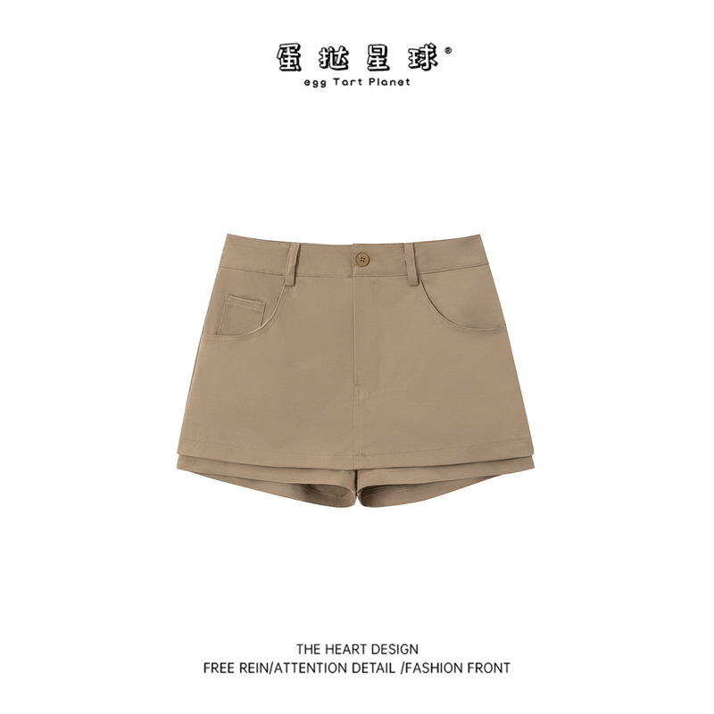 Khaki American Retro Work Shorts for Women, New Summer High-Waisted A-Line Casual Stylish Hip-Hugging Versatile Pants Khaki American Retro Work Shorts for Women, New Summer High-Waisted A-Line Casual Stylish Hip-Hugging Versatile Pants