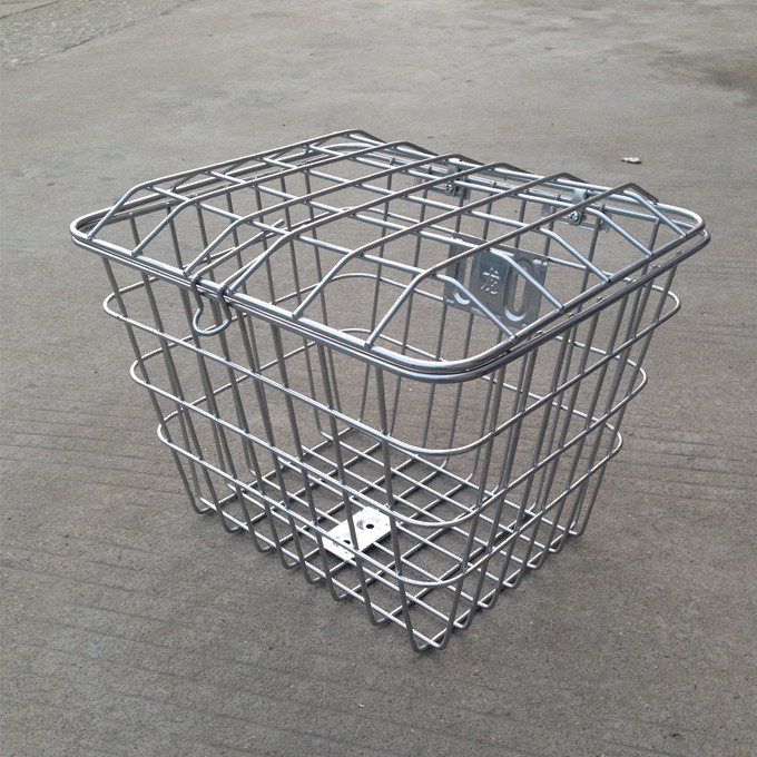 New product big number bike folding cart with lid front and rear caravan basket carts basket student school bag basket pet basket