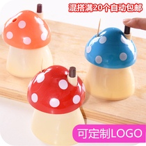 Creative home cute mushroom toothpick box Restaurant Push-type portable tube automatic pop-up toothpick bottle storage tank holder