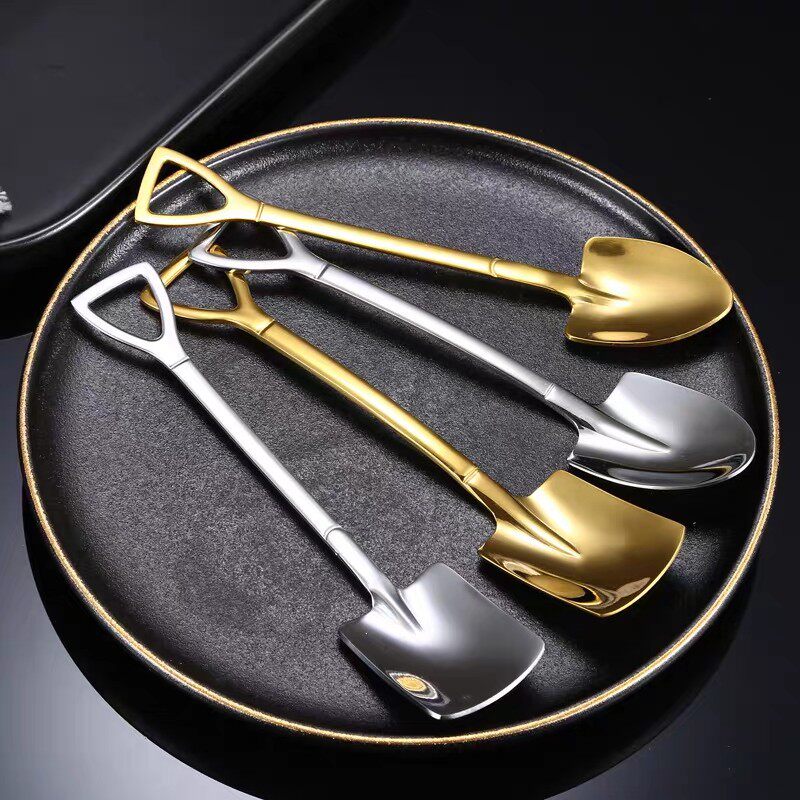 Home Net Red Work Shovel Thickened 304 Stainless Steel Spoon Milk Tea Shop Sandice Coffee Dining Room Dessert Watermelon Spoon
