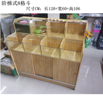 Grain dry fruit display cabinet supermarket wooden shelf rice grain bucket rice bucket snack grain shelf bulk cabinet