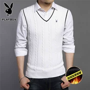 Playboy mùa thu đông thanh niên nam áo len trung niên len vest vest vest v-cổ không tay