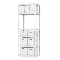 Rental girl kitchen shelf Multi-layer floor-standing microwave oven oven pot finishing storage white hardware shelf