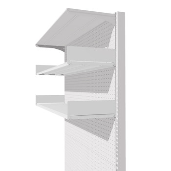 Perforated board bookshelf storage rack books vertical side baffle