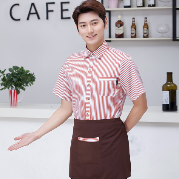 nhà hàng phương Tây workclothes quần áo mùa hè nhà hàng nhân viên phục vụ nam giới và phụ nữ của nhà hàng nhanh cafe khách sạn đồng phục áo ngắn