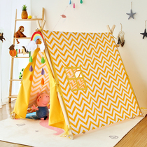 Childrens tent Cotton indoor princess solid wood yellow Indian tent Game house Doll house Kindergarten toy