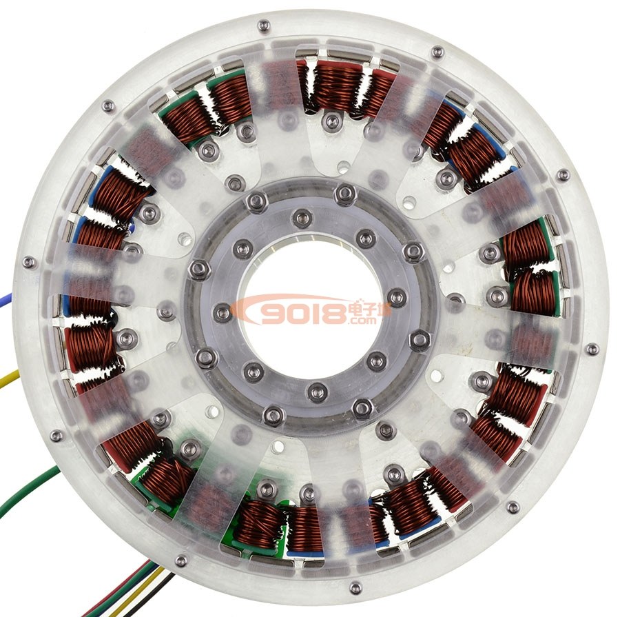 300W disc brushless motor 27N30P hollow shaft direct drive flat torque motor with hall sensor