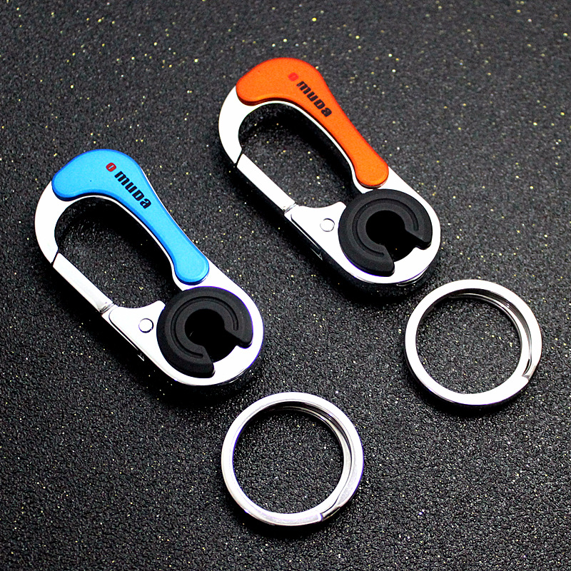 New European and American da key buckle stainless steel key ring double ring bicolor key hanging decoration lover road alloy car