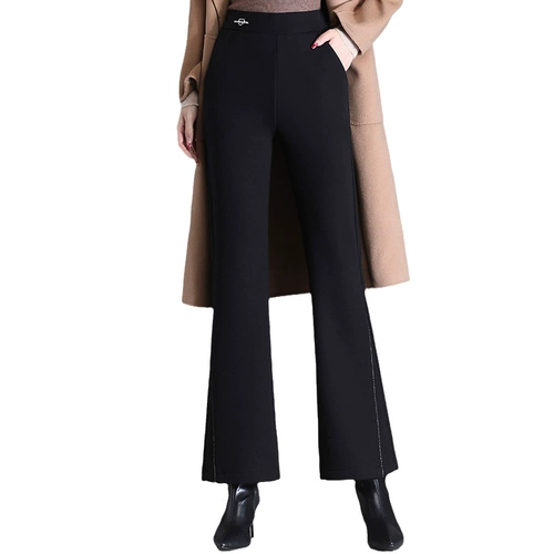 Утепленный пуховик для матери, мегафон, штаны для пожилых людей, в западном стиле, высокая талия, 50 лет, для среднего возраста, свободный прямой крой