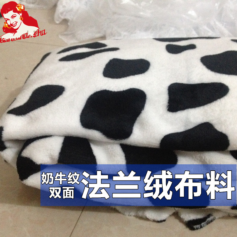 Flannel Fabric Material, Winter Plush Fabric, Cow Print Flannel for Pajamas, Blankets, Clothing, and Doll Fabric