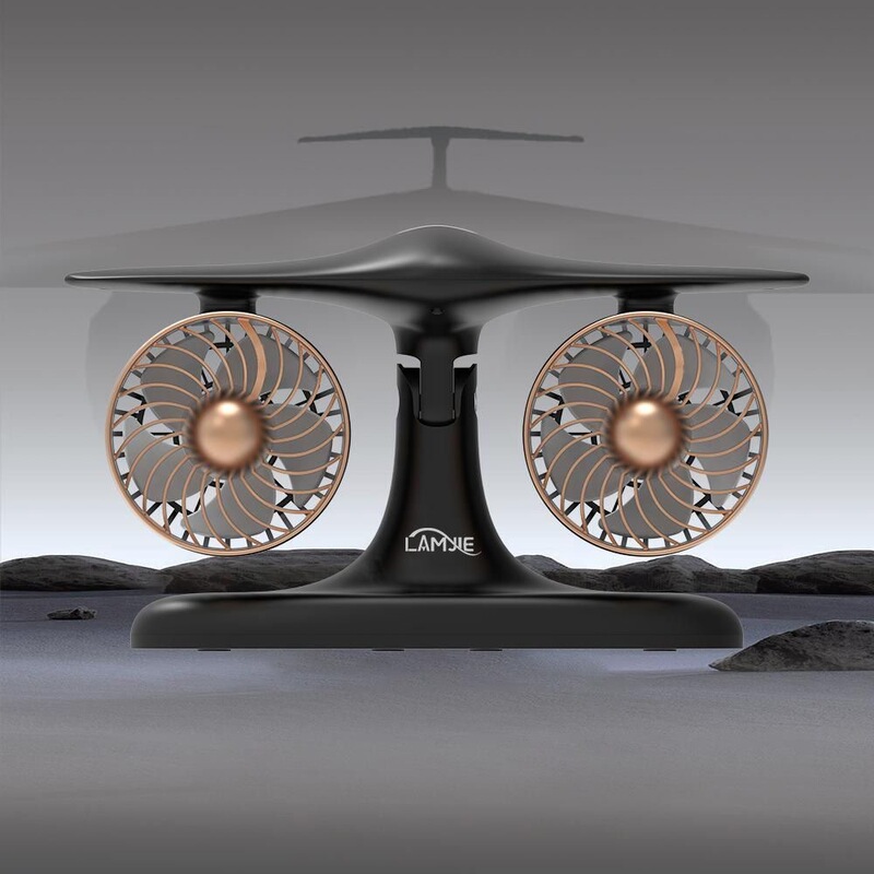 Aircraft Dual-Engine Turbine Silent Circulation Ceiling Fan Light with Ultra-Long Battery Life, Cyberpunk Gaming Office Desk Decoration