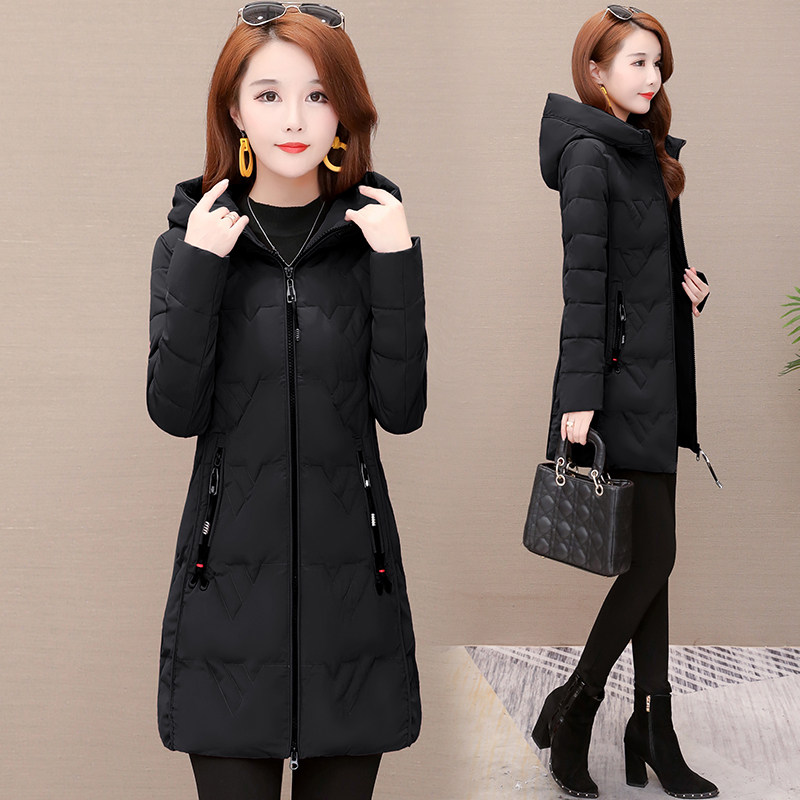 Herbenwind Down Cotton Dress Woman Medium Long Version 2022 Winter Dress Cotton Jacket New Pike Small Sub Cotton Padded Jacket