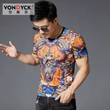 Ретро этническая трендовая футболка с коротким рукавом, этнический стиль
