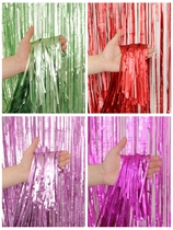 Shopping mall shop decoration School season party stage background wall decoration Rain curtain ribbon tassel ribbon Supermarket