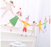 Kindergarten class graduation activity decoration Boy girl hand in hand banner pull flag pull bar Childrens birthday decoration