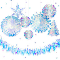 Restaurant bar ktv night birthday party Event atmosphere Creative hanging neon film Crystal ball star pendant