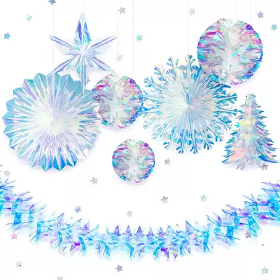 Dining Room Bar ktv Night Birthday Party Activity Atmosphere Creative Hanging Neon Film Crystal Ball Star Pendant