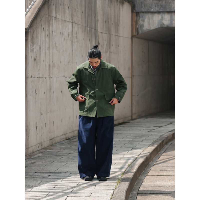Noears Japanese Retro Green Loose Casual Workwear Jacket Spring and Autumn Cityboy Cool Lapel Jacket