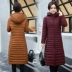 Áo khoác cotton chống mùa cho nữ dài và nhẹ, mỏng Phiên bản Hàn Quốc của áo khoác cotton trùm đầu xuống áo khoác cotton trung tính cho mẹ