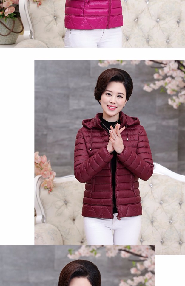 Áo bà mẹ trung niên chống mùa tải áo khoác mùa đông cotton ngắn Quần áo trung niên nữ mùa đông 40-50 kiểu áo trung niên